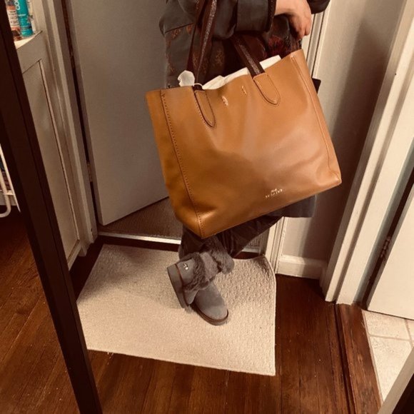 COACH Large Derby Lather Tote in Saddle Leather - Picture 4 of 7